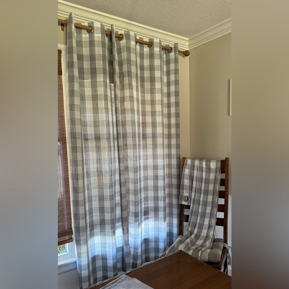 Gromet Style Buffalo Check Plaid Curtain Panels